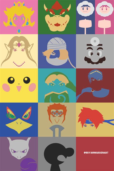 ArtStation - Minimalist Super Smash Bros - Melee Newcomers