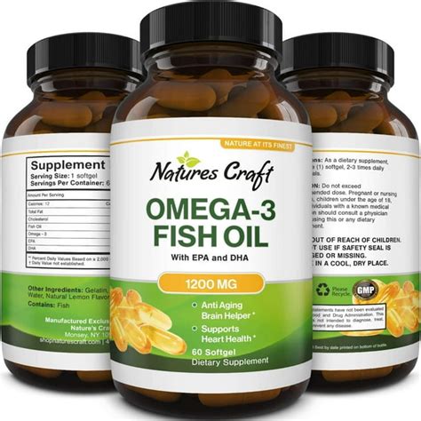 Omega 3 Fish Oil Supplement - EPA DHA Fish Oil Omega 3 Supplement with Immune Booster Brain ...