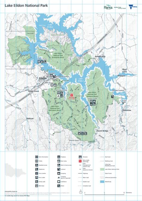 Lake Eildon National Park Visitor Guide Map by Parks Victoria | Avenza Maps