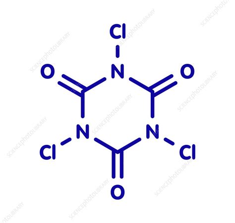 Trichloroisocyanuric acid molecule, illustration - Stock Image - F030/0430 - Science Photo Library