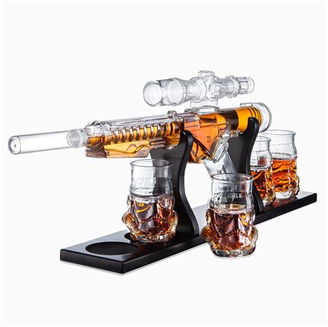 Blaster Force Gun Whiskey & Wine Decanter Set Glasses. for sale | Mesa ...