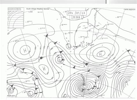 Mossel Bay Weather Observation, South Africa : Latest Sea Level Synoptic Chart: 23 July 2014 ...