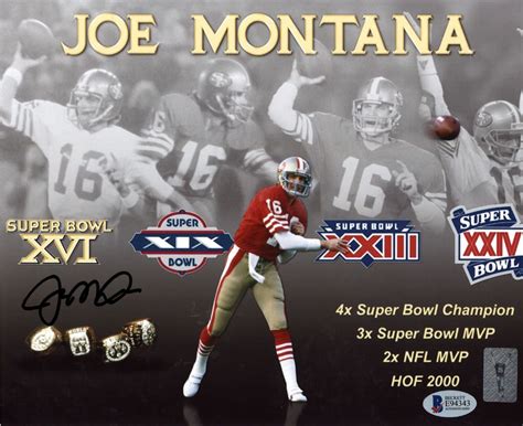 Joe Montana Autographed Signed 8x10 Photo San Francisco 49ers Beckett #E94343 | Joe montana, Nfl ...