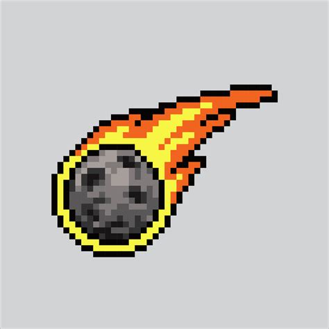 Pixel art illustration Meteor. Pixelated Meteor. Meteor space icon ...