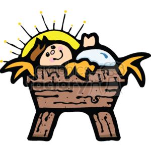 baby Jesus in the manger clipart - Graphics Factory
