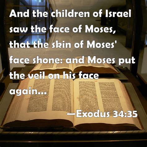 Exodus 34:35 And the children of Israel saw the face of Moses, that the skin of Moses' face ...