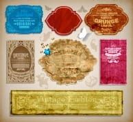 Vintage stickers and labels set eps vector | UIDownload