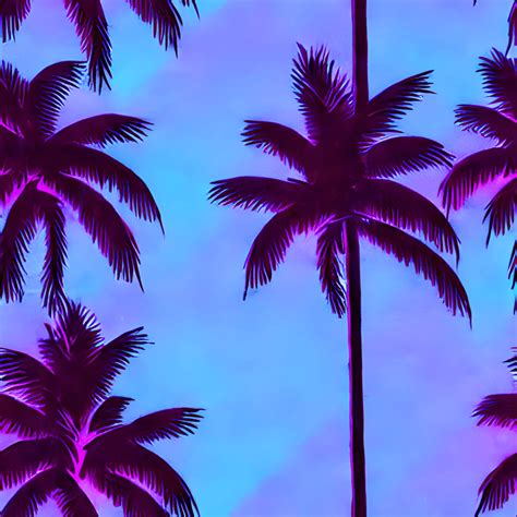 Synthwave Palm Tree Repeat Graphic · Creative Fabrica