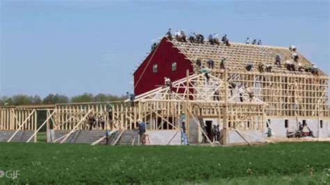 Watch the Amish build an entire barn in less than 10 hours