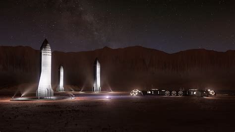 SpaceX Starships at Mars Base Alpha by Konstantin Ermolaev | human Mars