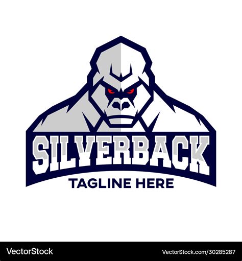 Modern silverback gorilla mascot logo Royalty Free Vector