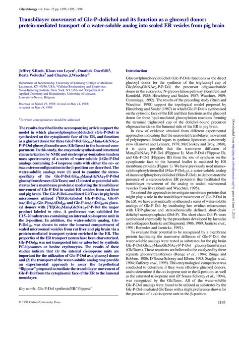 (PDF) Transbilayer movement of Glc-P-dolichol and its function as a ...