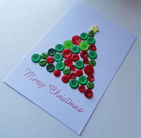 Christmas Card Button Art | Christmas card crafts, Christmas cards handmade, Christmas cards to make