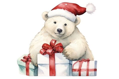 Polar bear christmas mammal toy | Free Photo Illustration - rawpixel