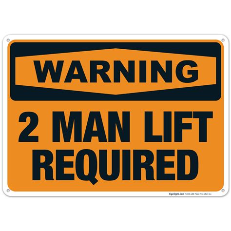 2 Man Lift Required Sign, OSHA Warning Sign