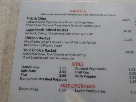 Menu at Lagerheads Bar And Grill, Ormond Beach