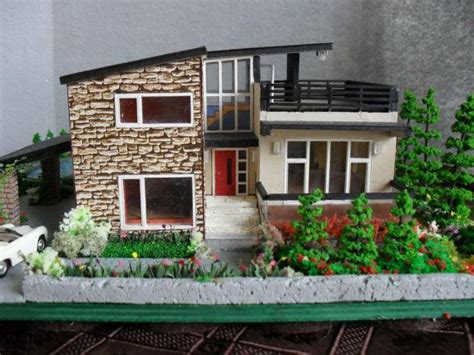 Modern Miniature Model House with Property HO Scale | Model homes, Miniature houses, Modern ...