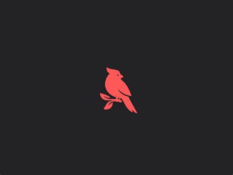 Red cardinal bird logo by Logomachine branding agency on Dribbble