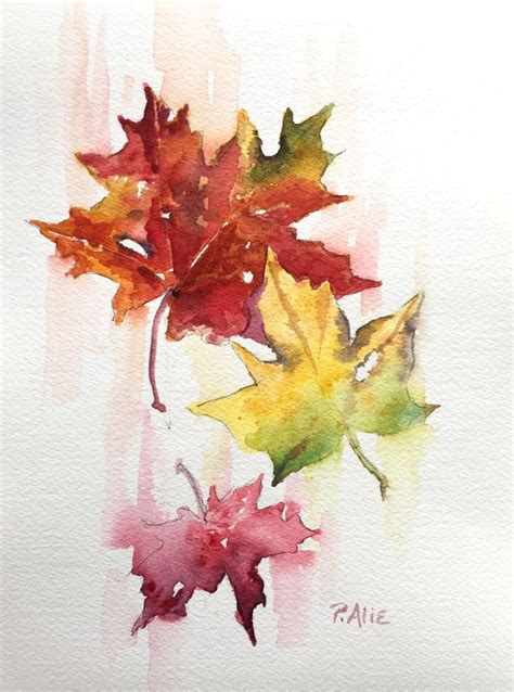 Leaves Demo no. 4 | Watercolor autumn leaves, Autumn leaves art, Autumn painting