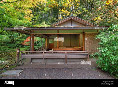 Tea House at Portland Japanese Garden in Autumn Stock Photo: 75286922 - Alamy