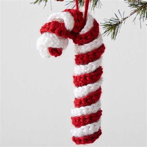 Caron Candy Cane Ornament | Yarnspirations | Candy cane ornament ...