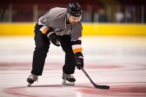 Premium AI Image | a hockey player with the number 8 on his jersey