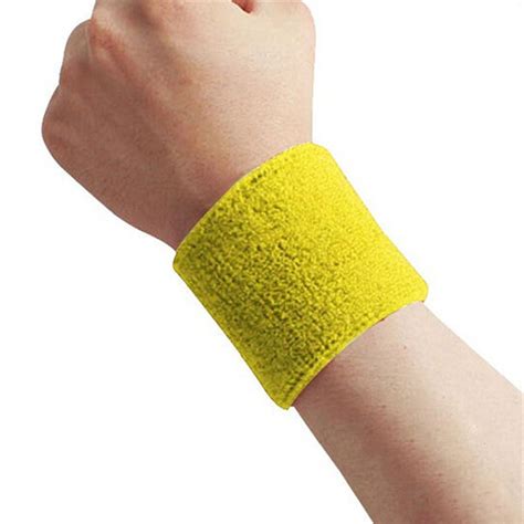 1x Unisex Terry Cloth Cotton Sweatband Sports Wrist Tennis Yoga Sweat ...