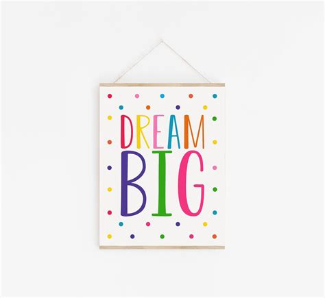 Dream Big Printable Dream Big Sign Nursery Print Toddler | Etsy