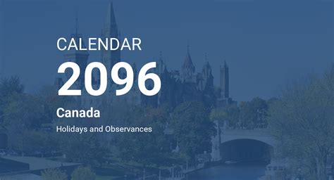 Year 2096 Calendar – Canada