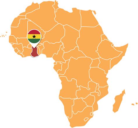 Ghana map in Africa, Icons showing Ghana location and flags. 23639652 PNG