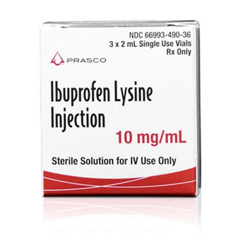 Ibuprofen Lysine for Injection 10 mg/mL Single Use Vial 2 mL x 3 Vials — Mountainside Medical ...