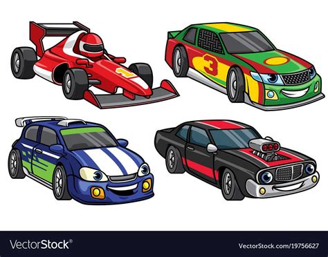 vector cartoon sport racing car in set. Download a Free Preview or High Quality Adobe ...