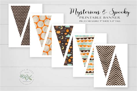 Printable Mysterious & Spooky Pennant Banner - Anna & Ivey