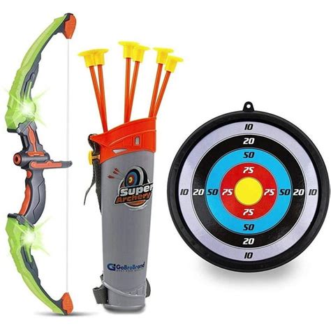 Toyvelt Bow and Arrow Set for Kids -Light Up Archery Toy Set -Includes 6 Suction Cup Arrows ...