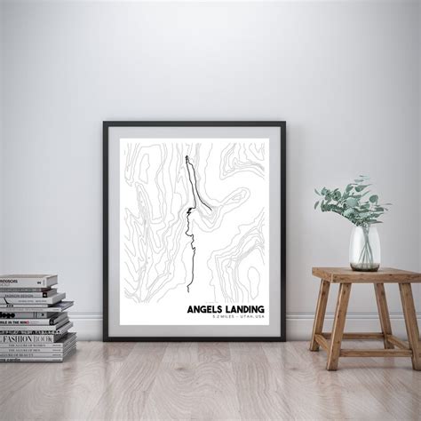 Angels Landing Trail Topographic Map Printable Angels Landing - Etsy