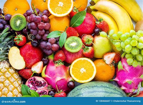 Fresh Fruits.Assorted Fruits Colorful,clean Eating,Fruit Background Stock Image - Image of ...