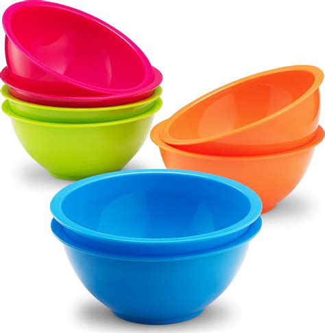 Plastic Bowls by Plaskidy Plastic Bowl Set includes 8 Cereal Bowls, 22 ...