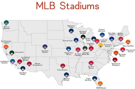 Printable Map Of Mlb Stadiums