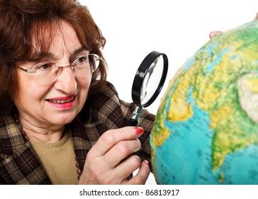 Senior Woman Look Globe World Map Stock Photo 86813917 | Shutterstock