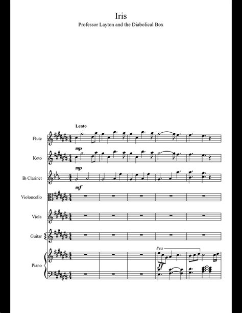 Iris sheet music for Violin, Piano, Clarinet, Viola download free in ...