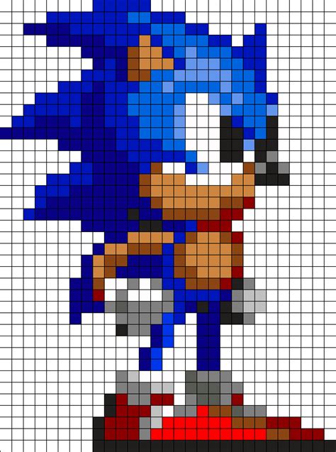 Sonic From Sonic 1 Perler Bead Pattern Bead Sprite Pixel Art Grid ...