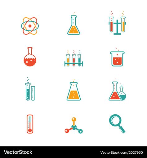 Chemistry icons Royalty Free Vector Image - VectorStock