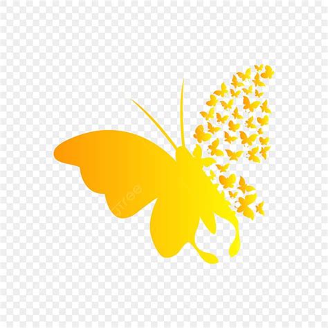 Yellow Butterflies Vector Art PNG, Hand Painted Cartoon Yellow ...