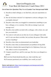 10 Great Interpersonal Skills Interview Questions & Answers