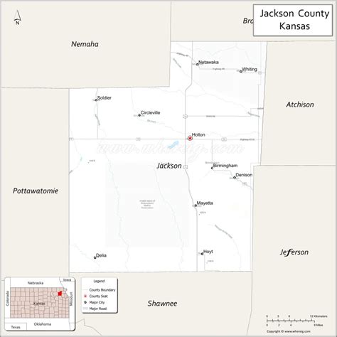 Map of Jackson County, Kansas - Where is Located, Cities, Population ...