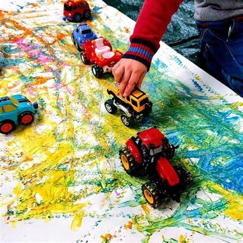 Shaving Foam Painting Tuff Tray | Transportation activities, Art activities for toddlers ...