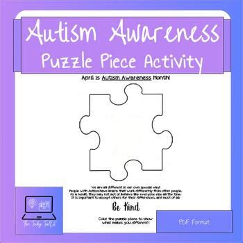 Autism Awareness Puzzle Piece Activity by KO'Co's Classroom | TPT