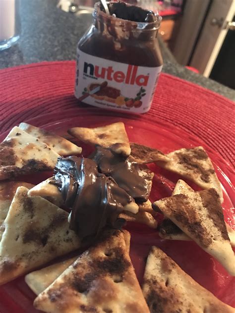 Quick and easy yummy Nutella or Honey pita cracker snack makes for a ...