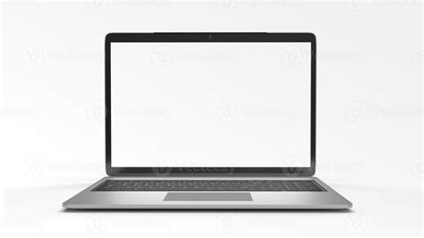 Laptop mockup on white background. Business and online technology ...