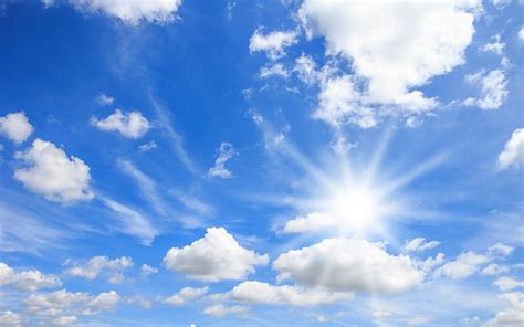 Blue sky, white clouds, sun, beautiful sky, HD wallpaper | Peakpx